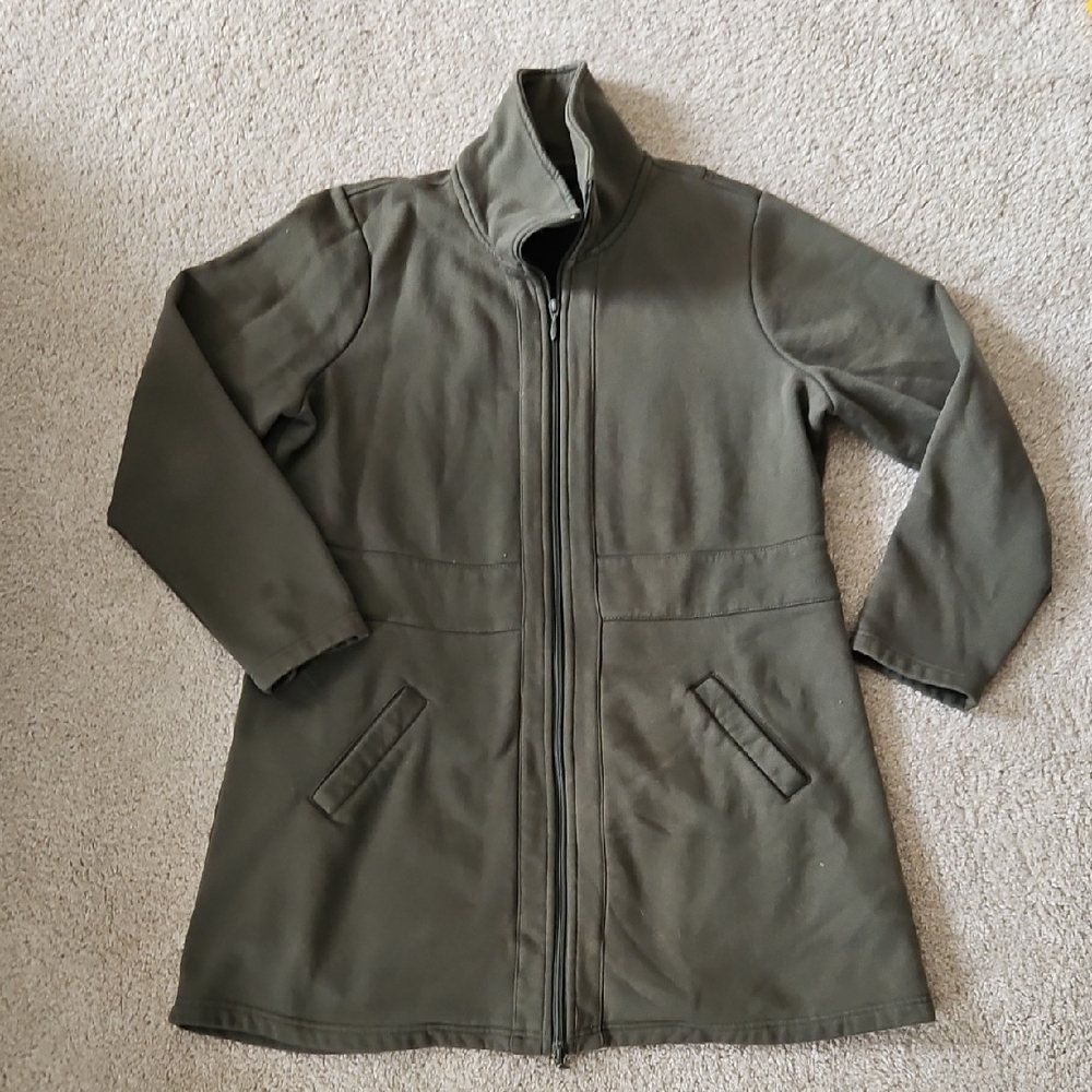 Torrid Olive Dual Zip-Front Trench Coat - Size 1